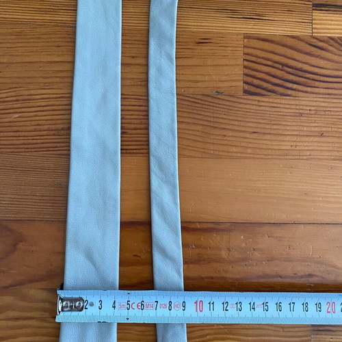 Leather thin gray vintage tie used