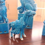 Vintage Chinese Porcelain Set of 4 Pieces with Turquoise Glaze, used
