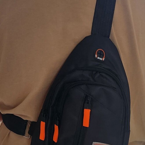 Mini backpack new, black and orange, back type