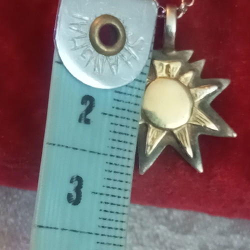 Silver-gold North Star pendant 950 750 with silver chain 925, 45cm