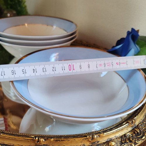 Doulton Bruce Oldfield 2004 porcelain bowls set of 4, gold trim