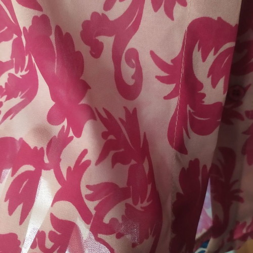 Shirt new with tag in beige and magenta
