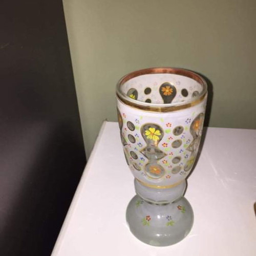 Bohemian glass with beautiful design, medium size