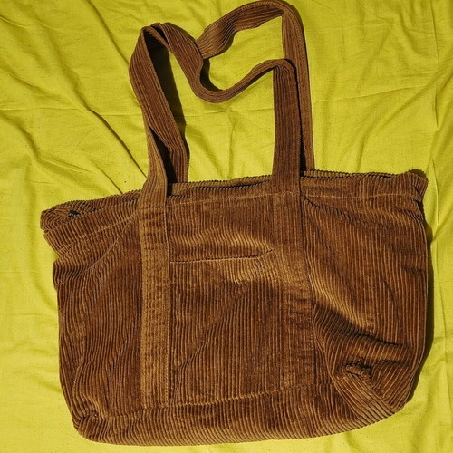 Tote bag Zara large shoulder bag in brown corduroy like new