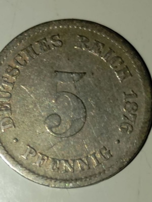 5 pfennig νόμισμα Γερμανία 1876 μεταχειρισμένο, χαλκονικέλιο