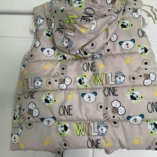 Partner baby wear sleeveless baby jacket like new, grey, size 12 months