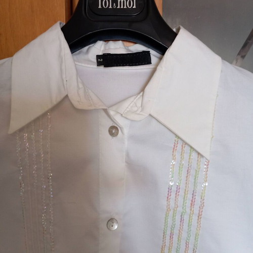 Nara Camicie White Vintage Chic Shirt with High Cuffs like new
