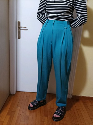 Vintage turquoise wool pants like new