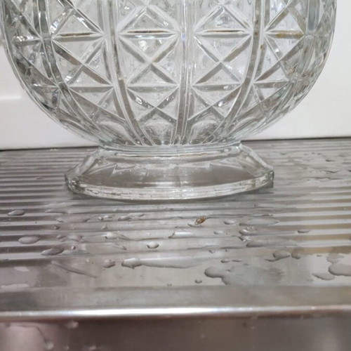 Crystal vase vintage oval 25 x 20, height 17 cm like new