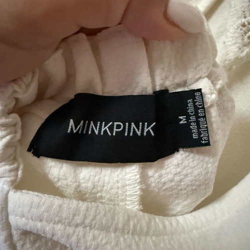 Minkpink white one-piece shorts like new, size M