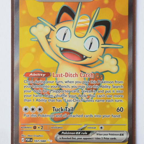 Meowth ex Ultra Rare Perfect Order Pokemon Card like new