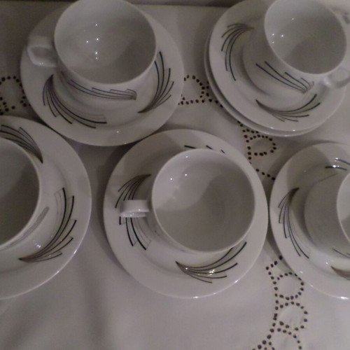 Eschenbach Bavaria Germany porcelain coffee tea cup set of 5 like new