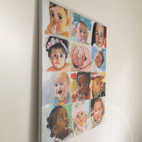 Painting "Tender Age" new, acrylic on canvas 60x70cm