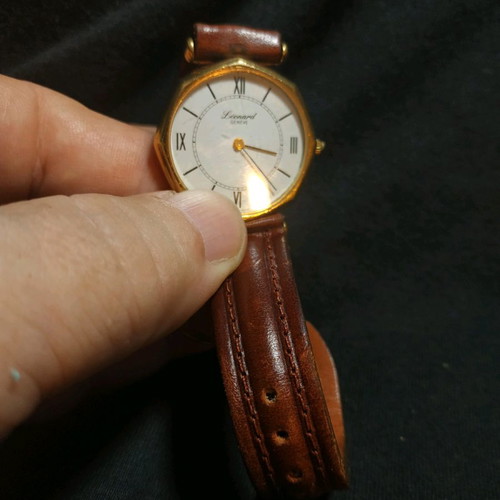 Leonard men's wristwatch used, manual wind, slim profile