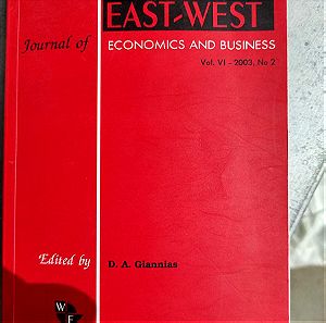 East-West Journal of Economics and Business Vol. VI - 2003, No 2