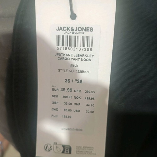 Black men's pants Jack & Jones new, size XL