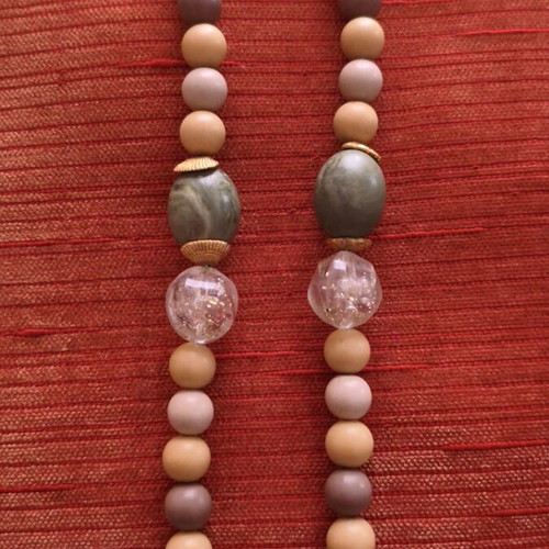 Vintage necklace with beads used, earth tones