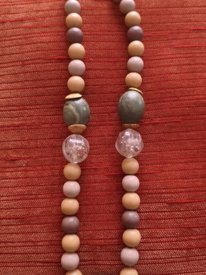 Vintage necklace with beads used, earth tones