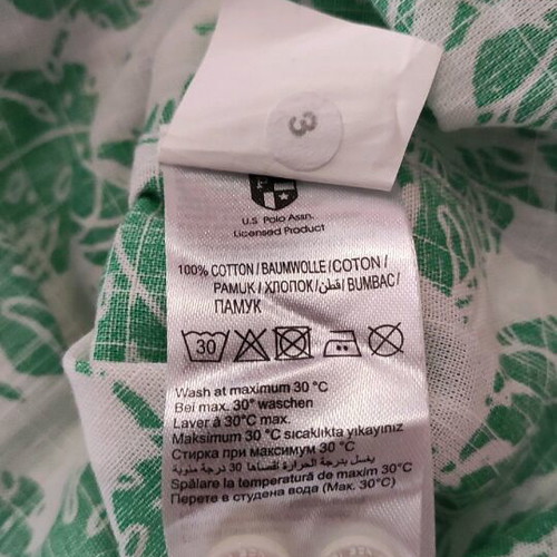 U.S. Polo Assn. short-sleeve shirt like new, white and green