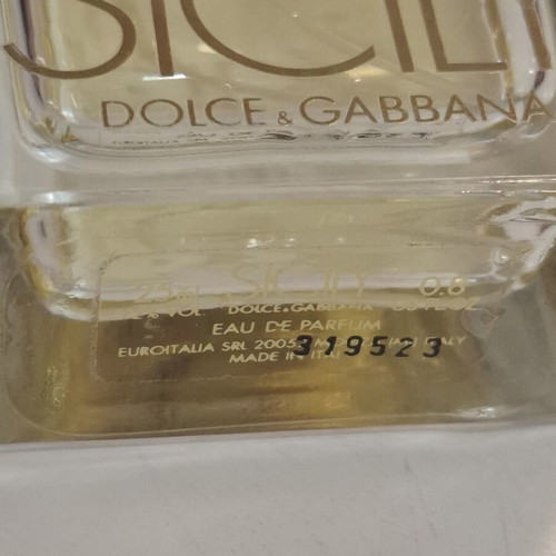 Dolce & Gabbana Sicily Eau de Parfum 25ml used, vintage 2003