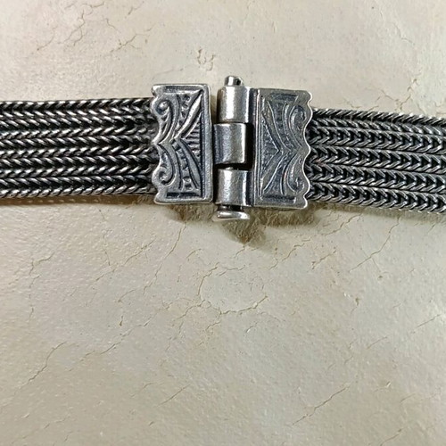 Antique silver bracelet Ottoman period with precious stone like new