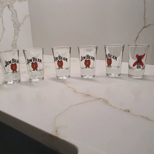 Shot glasses Jim Beam and Serkova like new, set of 8