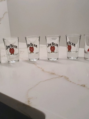 Ποτήρια για σφηνάκια Jim Beam και Serkova σαν καινούργια, σετ 8 τεμαχίων