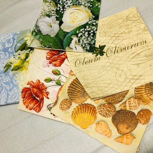 Decoupage napkins pack of 5 used with missing parts