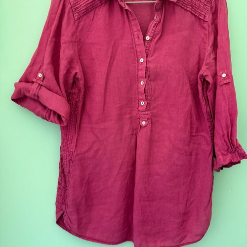 Massimo Dutti fuchsia shirt with pintuck details