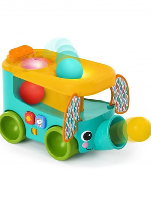 Bright Starts Pop AND Roll Safari Bus Ball Play Toy new