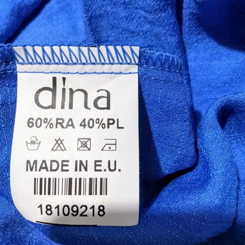 Dina blue shirt tunic XL new with sleeve design