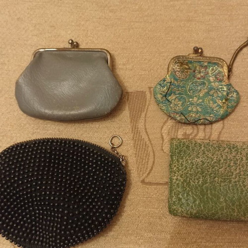 Vintage women's wallets 60s, 70s used, set of 4 for collection