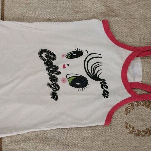 Girls' sleeveless top used, white, size 6