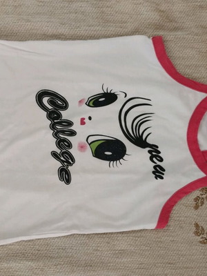 Girls' sleeveless top used, white, size 6