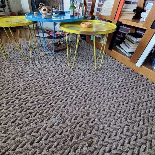 Rug used with thick braided texture and embossed surface 240x170