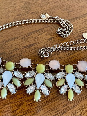 Necklace with colorful semi-transparent stones used