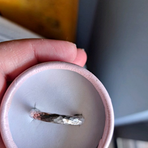 Silver 950 hammered ring like new, size 56