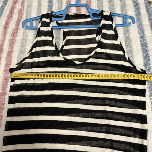 Silvian Heach maxi striped dress, racerback, one size, worn with hole