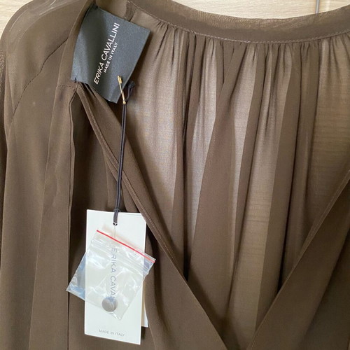 Erika Cavallini brown silk dress size 44 IT new