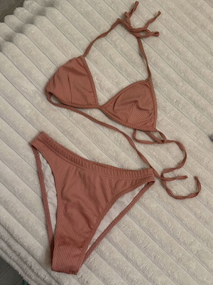 Olympic Stores bikini set ribbed pink size L like new