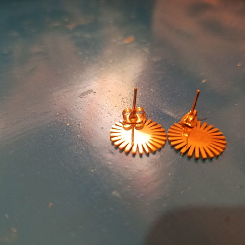 Sun earrings new, gold tone