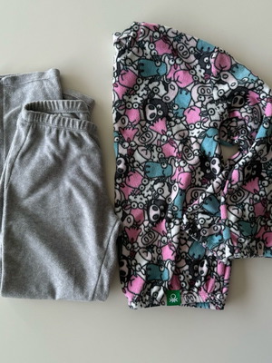 Benetton fleece pajama like new for 8-9 years old