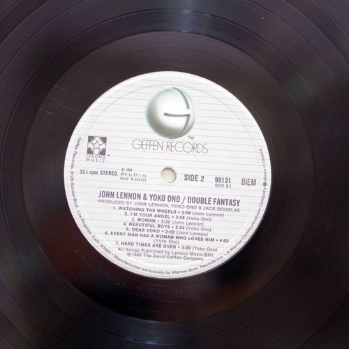 Double Fantasy vinyl record used, rock by John Lennon & Yoko Ono