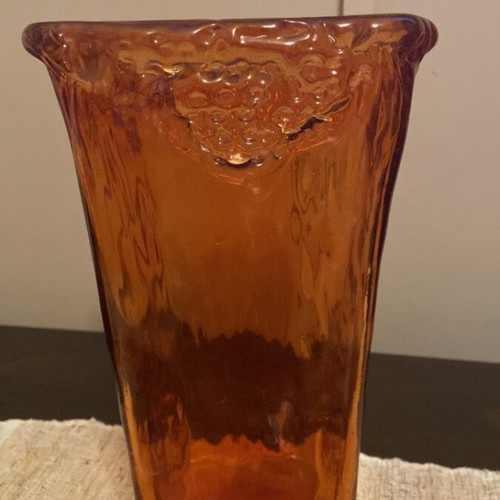 Decorative set vase and tray orange like new