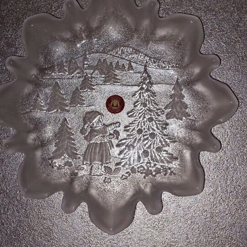 Mikasa Glas Christmas plate new, 25 cm diameter