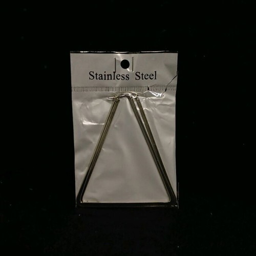 Triangle silver earrings brand new