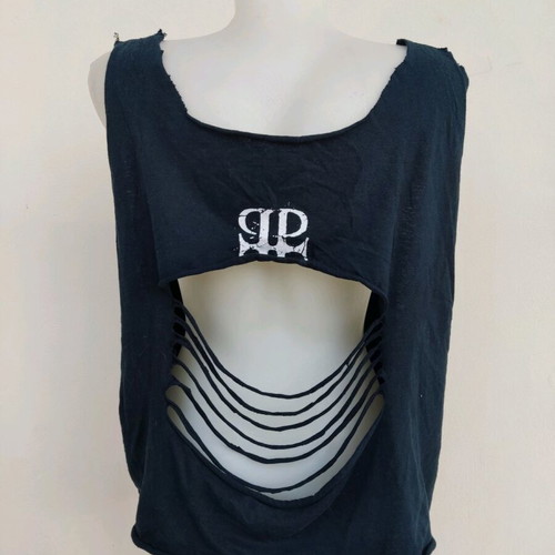 Paradise Lost blouse used, size L, black with open back