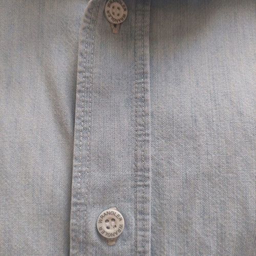 Wrangler short sleeve denim shirt XL, light blue