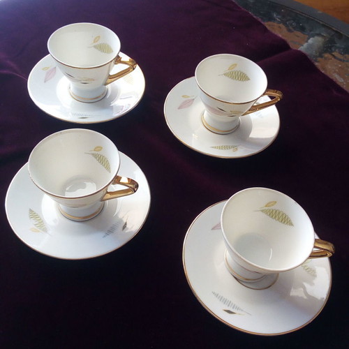 Bavaria coffee set 1960 like new, 4 pieces with saucers
