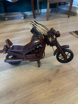 Wooden decorative vintage motorcycle like new, handmade retro decor